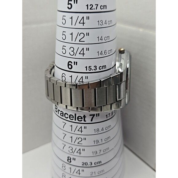 Gedi Quartz Day Date Silver Tone Cushion Case White Dial Women Watch New Battery - Picture 8 of 12